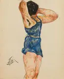 Otto Rudolf Schatz, Nude in blue shirt