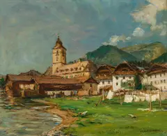 Adolf Helmberger, St. Wolfgang, 1909, oil on cardboard