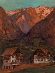 Adolf Helmberger, Near St. Gilgen, oil on cardboard