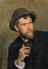 Portrait of a gentleman (landscape painter Peters) by Johann Victor Krämer, oil on canvas, offered Mar 2020