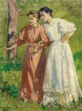 Johann Victor Krämer, Two ladies in the park, 1899, oil on canvas