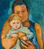 Maximilian Florian, Mother with child (Luise and Paul), 1936, oil on canvas