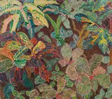 Helene Funke, Tropical plants, oil on canvas; unframed