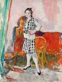 Maximilian Florian, Die Kokette (Luise standing in an interior), 1930, oil on canvas