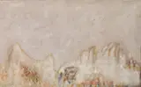Paesaggio italiano II by Zoran Mušič, 1968, oil on canvas, sold Mar 2020