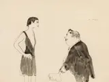 Wilhelm Thöny, The admirer, India ink, wash on paper