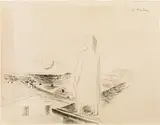 Wilhelm Thöny, Mondsüchtige, India ink on paper
