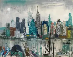 Hans Robert Pippal, New York, pastel on paper