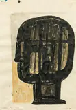 Head by Fritz Wotruba, 1956, watercolour on paper, sold Mar 2020