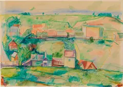 Maximilian Florian, Landscape Gmunden, 1948, watercolour on paper, unframed