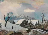 Winter landscape by Erich Miller-Hauenfels, oil on canvas, sold Mar 2020