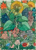 Marie von Zülow, Summer flowers, mixed media on paper