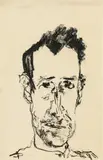 Edmund Kalb, Self-portrait, charcoal on paper