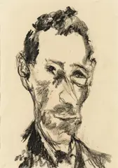 Self-portrait by Edmund Kalb, 1929, charcoal on paper, sold Mar 2020