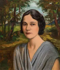 Sergius Pauser, Portrait of a lady, c. 1940, oil on hardboard