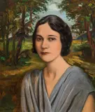 Sergius Pauser, Portrait of a lady, c. 1940, oil on hardboard