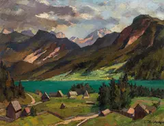 Emil Beischläger, Lake Wolfgang, oil on canvas