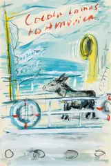 Bettina Bauer-Ehrlich, Mixed lot: two works on paper - cover designs - Cocolo comes to America II and Cocolo comes to America III, gouache on paper