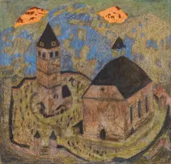 Alfons Walde, Andreaskirche, Kitzbühel, c. 1924, pastel and gouache on paper