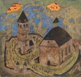 Alfons Walde, Andreaskirche, Kitzbühel, c. 1924, pastel and gouache on paper