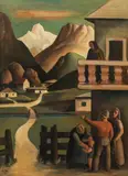 Robert Aigner, Mountain farm, 1937, oil on panel