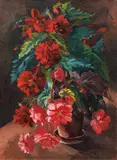 Stephanie Hollenstein, Still life with flowers, oil on canvas