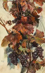 Robert Fuchs, Red vine tendrils, 1939, oil on panel