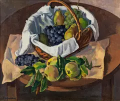 Still life with grapes by Heinrich Schröder, oil on canvas, sold Mar 2020