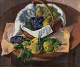 Heinrich Schröder, Still life with grapes, oil on canvas