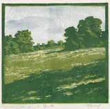 Leopold Scheidl, Sommerwiese, coloured woodcut on thin Japan paper, unframed