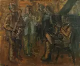 Georg Eisler, Jazz musician, 1960, oil on canvas; framed