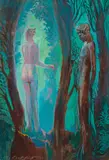 Ernst Fuchs, Dream of cat-lady and faun