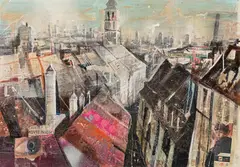 Bernhard Vogel, Vienna Movie Nights, 2006, mixed media, collage on canvas; unframed