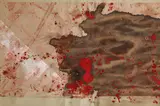 Hermann Nitsch, Action relic (Lehraktion Secession, Vienna), 1987, oil, blood on cardboard; framed