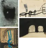 Franz Blaas, mixed lot of 4 pieces, mixed media on paper; unframed