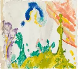 Max Weiler, Plant-world, 1986, egg tempera on laid paper; framed