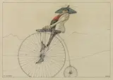 Paul Flora, On the high wheeler