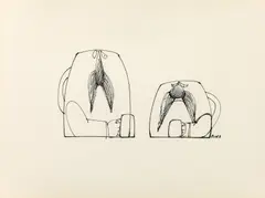 Paul Flora, Beer series, print; framed