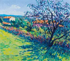 Thomas Metlewicz, Golf de Lorenei, 1997, oil on canvas; framed