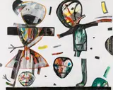 Anselm Gluck, Dancers (Wir Veitstänzer), 1996, acrylic on canvas; unframed