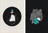 Ernst Zdrahal, Mixed lot of 2 pieces, 1974, mixed media, collage on paper; unframed