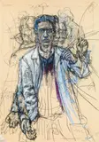Stylianos Schicho, Untitled, 2000, mixed media on cardboard; framed