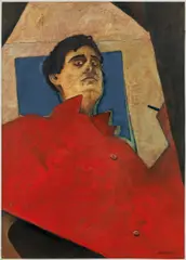 Alfredo Barsuglia, Self-portrait, 2001, mixed media, collage on cardboard; framed