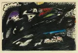 Attila (from the Wahnhall portfolio) by Arnulf Rainer, 1967, offset-lithography on paper, hand-coloured; framed, offered Mar 2020