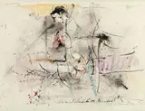 Sinnliches beim Abendakt by Hans Staudacher, 1989, mixed media on paper; framed, sold Mar 2020