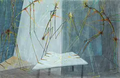 Walter Schmögner, Watching a process, 1997, mixed media on paper; framed