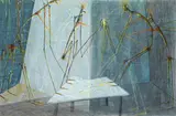 Walter Schmögner, Watching a process, 1997, mixed media on paper; framed