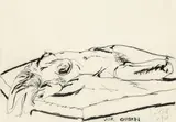 Karl Anton Fleck, Lying nude, 1978, graphite pencil on paper; unframed