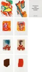 Portfolio-Gallery Ulysses by Wolfgang Hollegha, 1974, 8 prints, two by each artist , in a linen bound portfolio, sold Mar 2020