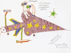 Johann Garber, Dracen Austria, 1989, mixed media on paper; framed